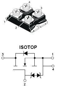 STE40NK90ZD, N-channel 900V - 0.14? - 40A ISOTOP Super FREDmesh™ MOSFET